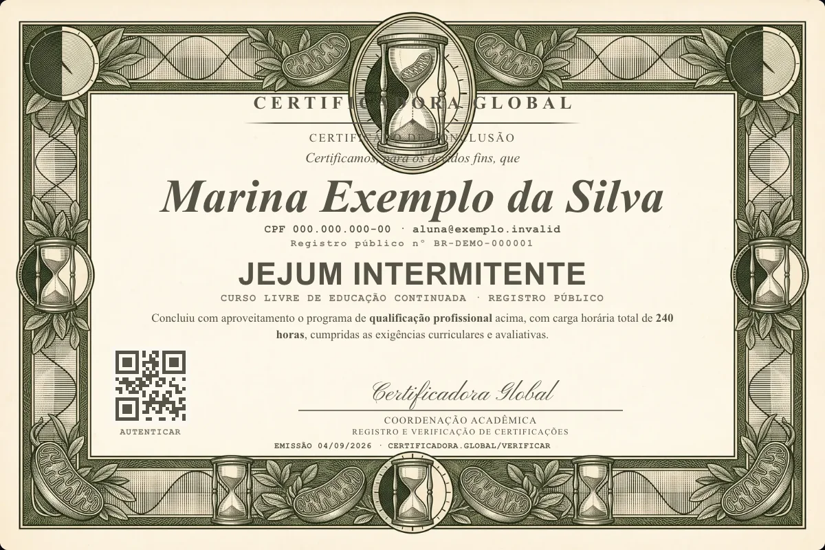 Capa do curso Jejum Intermitente