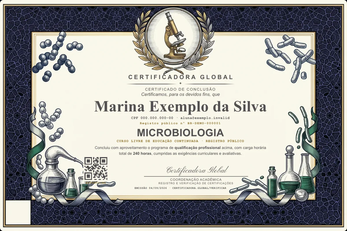 Capa do curso Microbiologia
