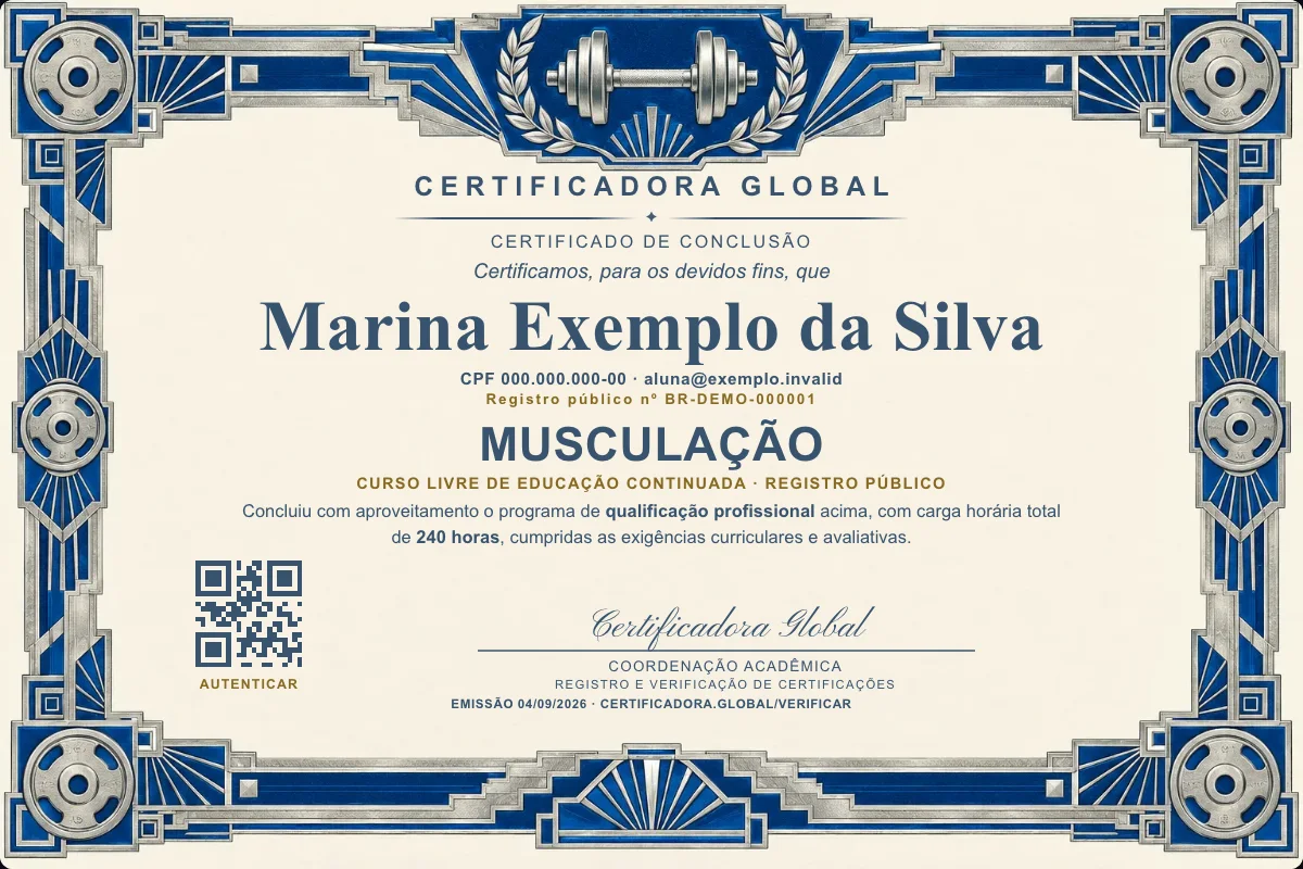 Capa do curso Musculação