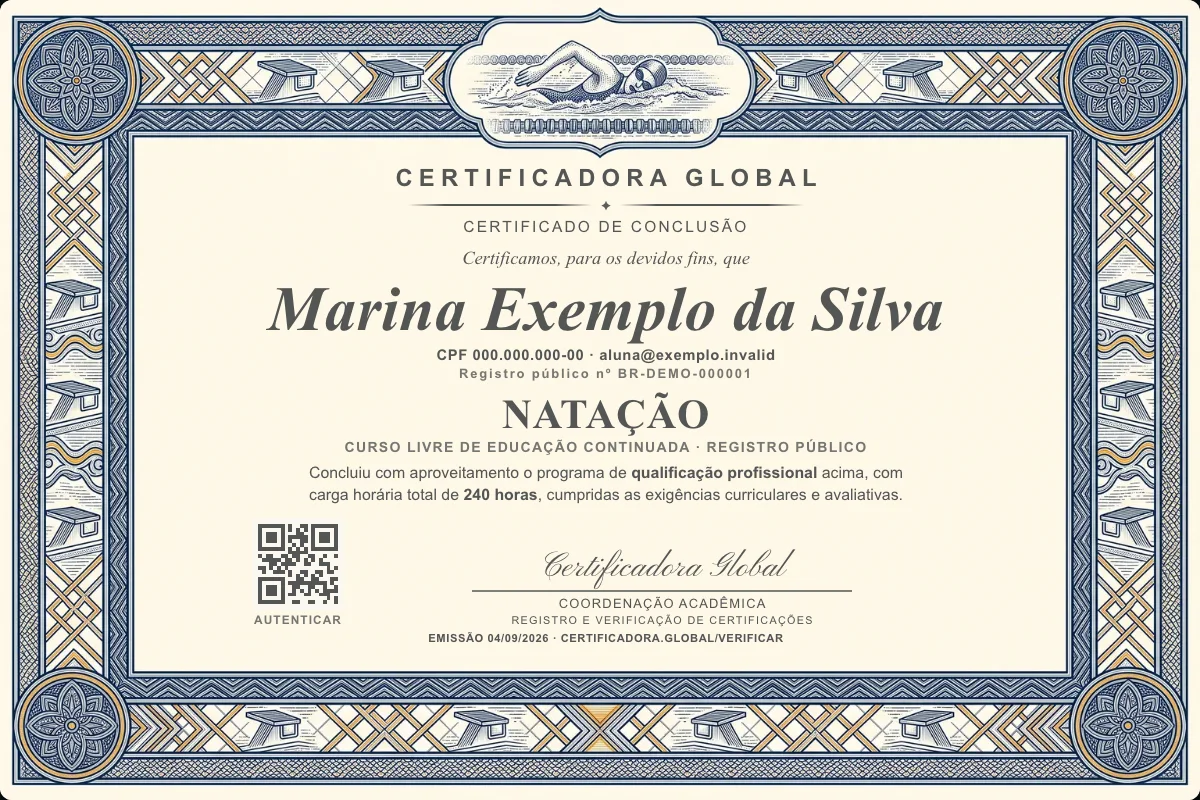 Capa do curso Natação