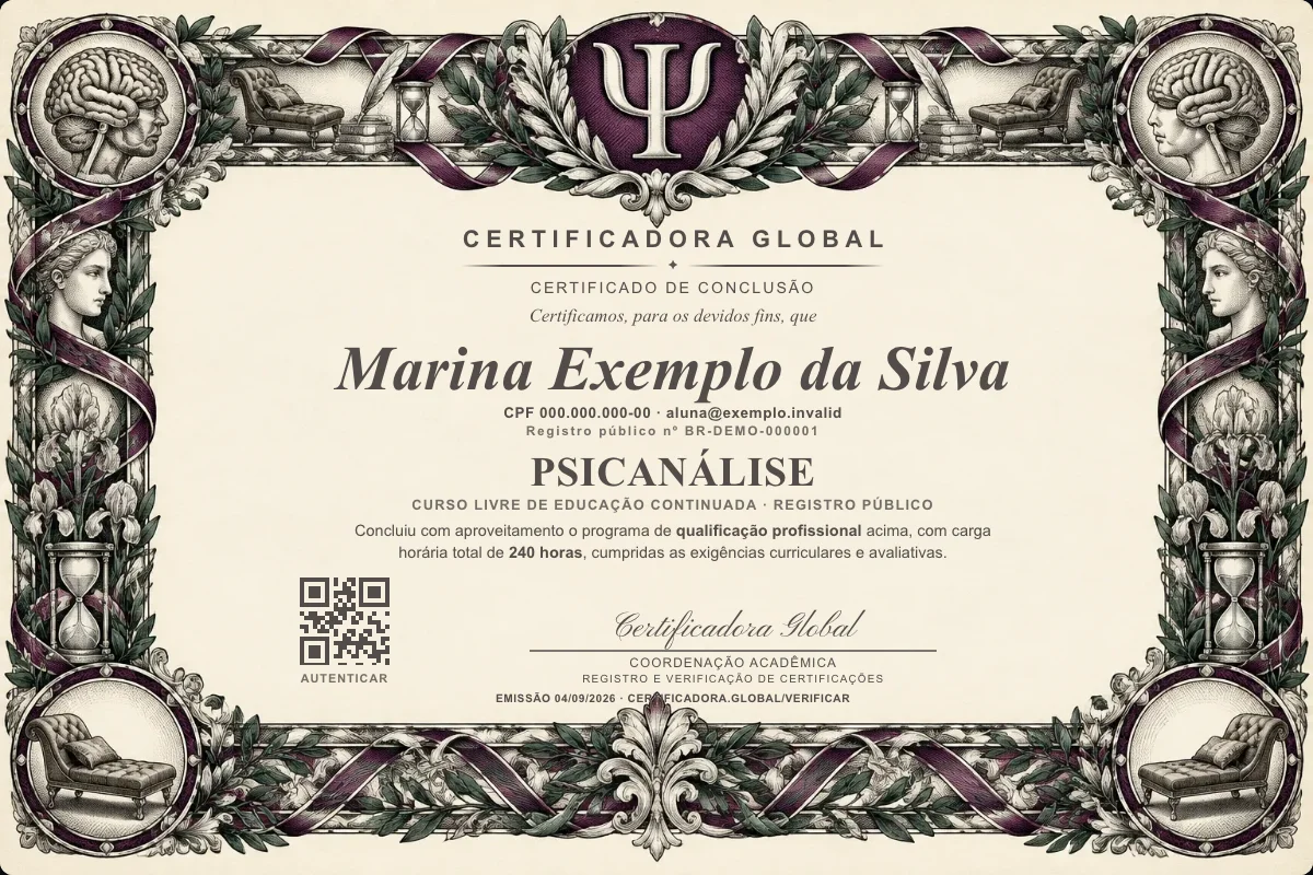 Capa do curso Psicanálise