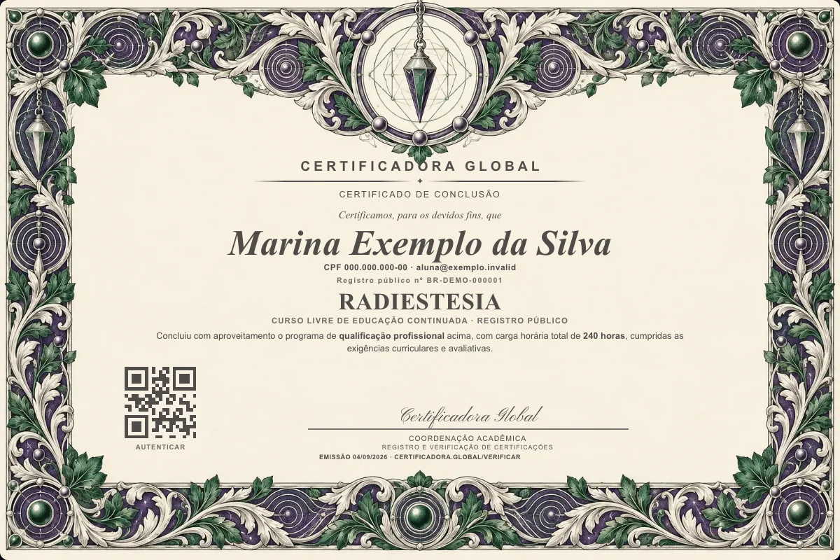 Capa do curso Radiestesia
