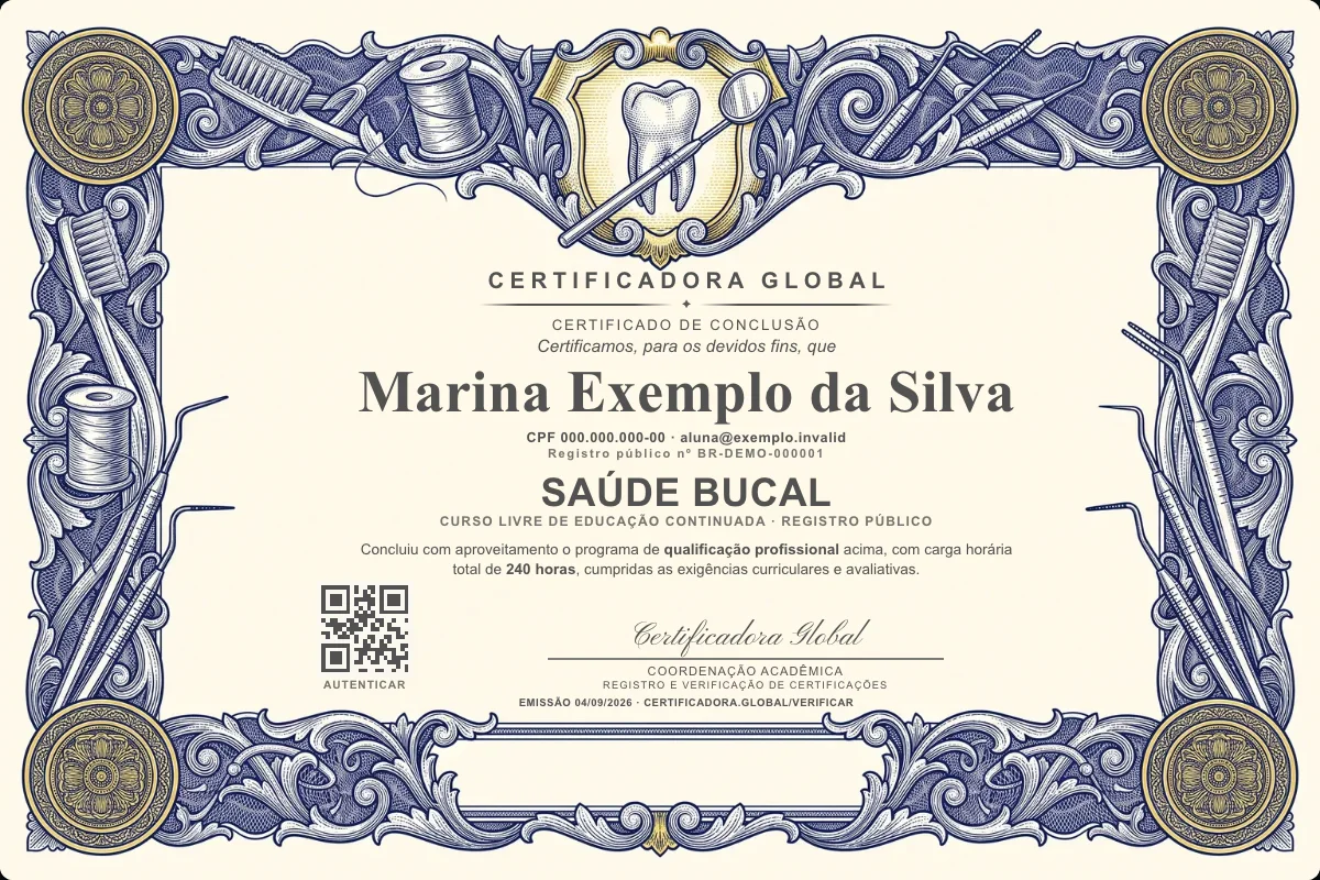 Capa do curso Saúde Bucal
