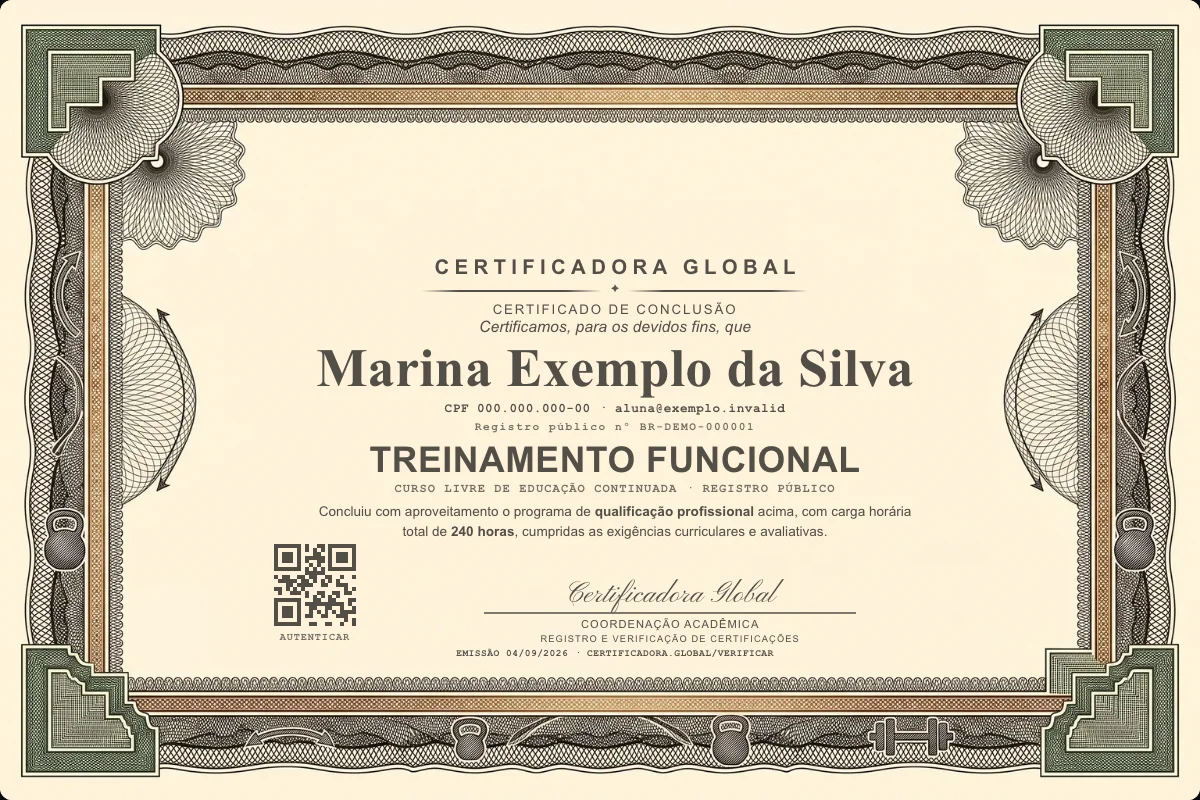 Capa do curso Treinamento Funcional