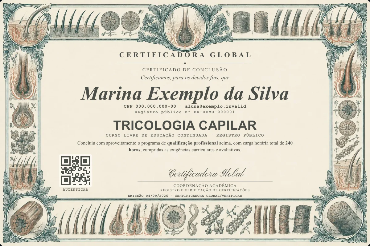 Capa do curso Tricologia Capilar