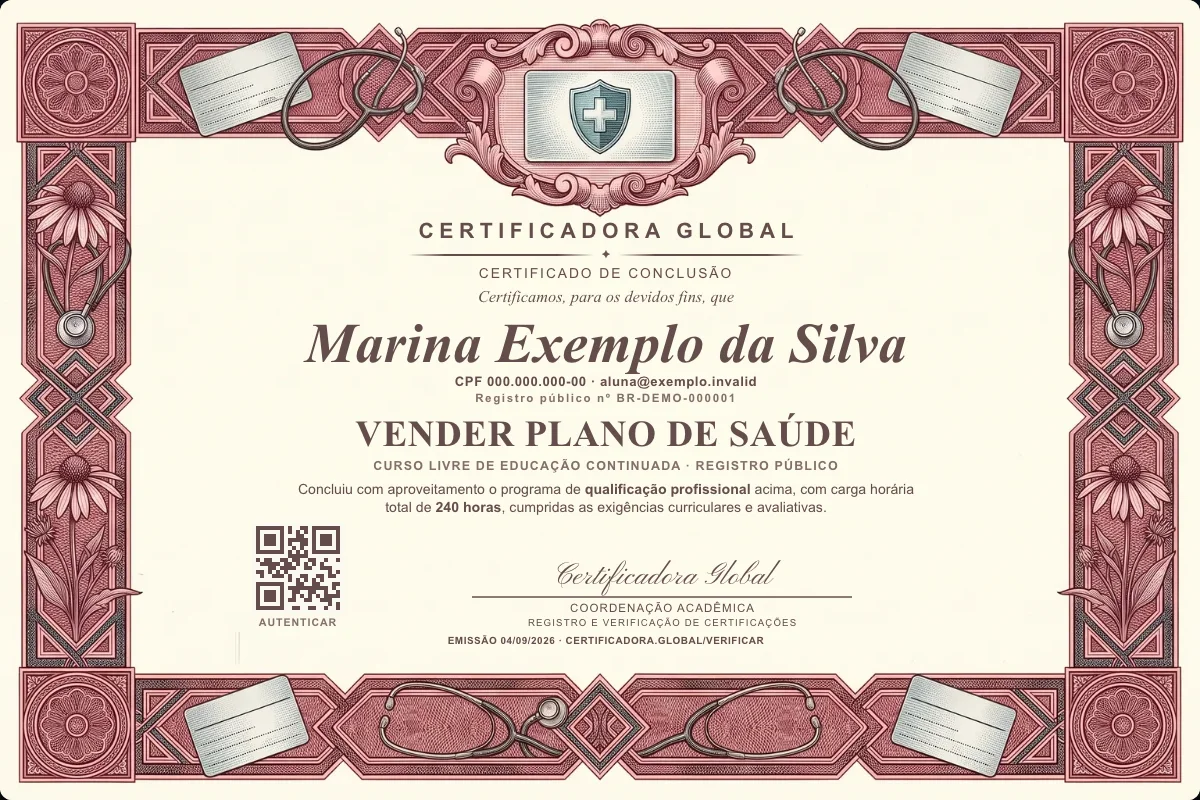 Capa do curso Vender Plano de Saúde