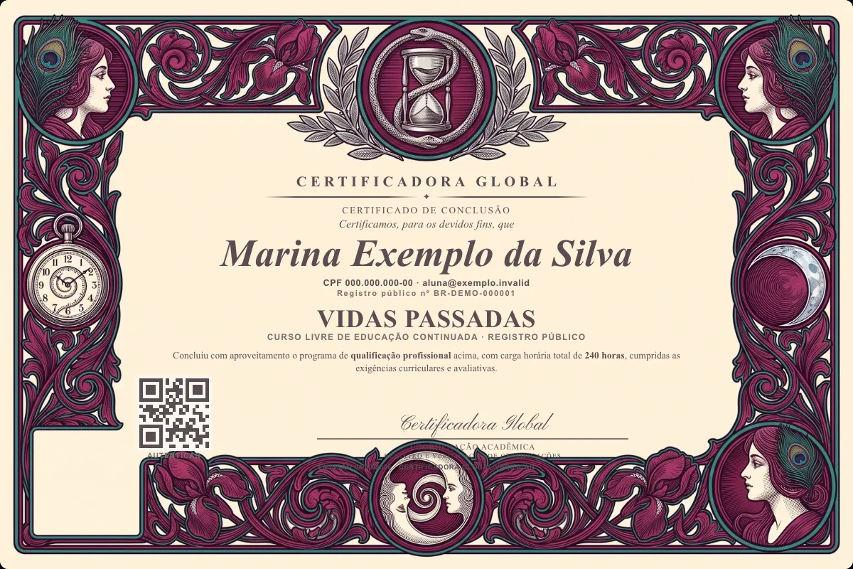 Capa do curso Vidas Passadas