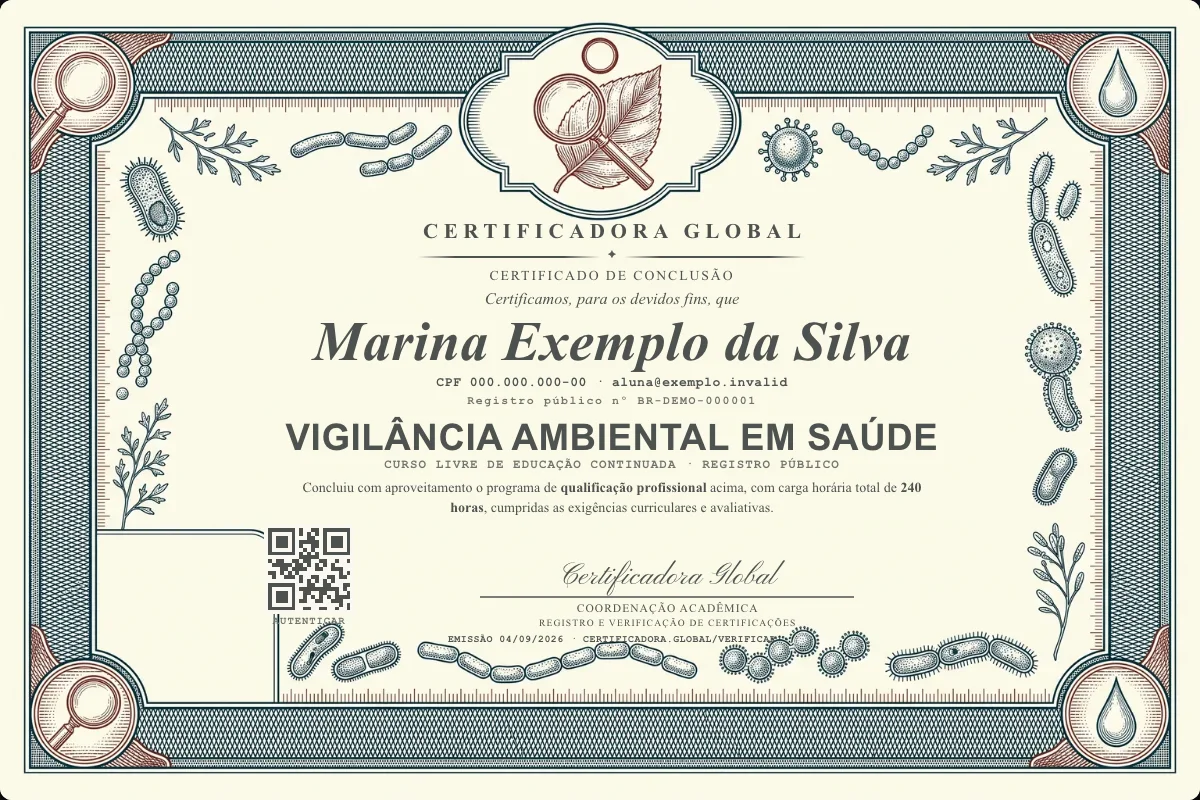 Capa do curso Vigilância Ambiental em Saúde