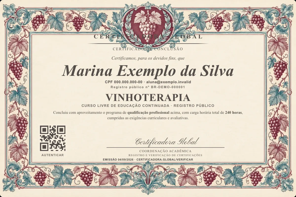 Capa do curso Vinhoterapia
