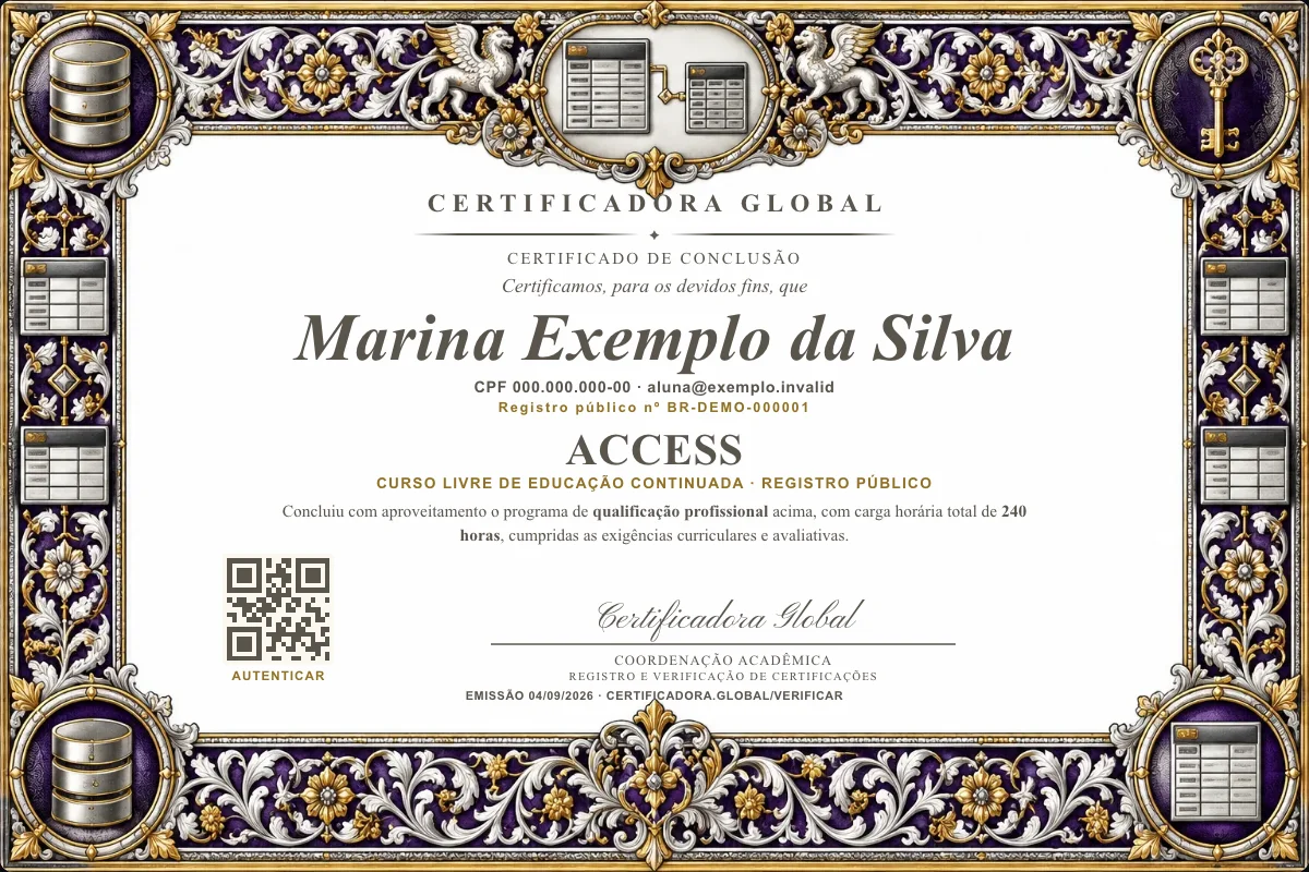 Capa do curso Access