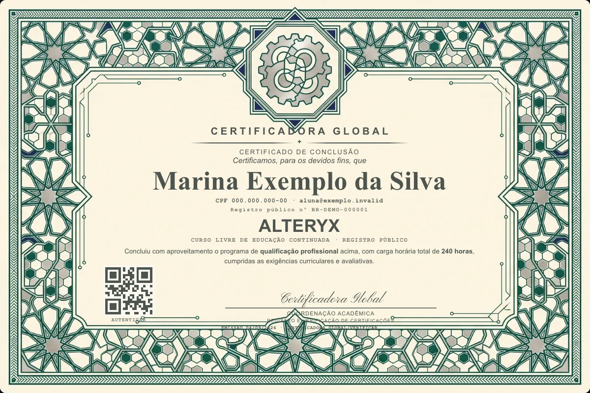 Capa do curso Alteryx