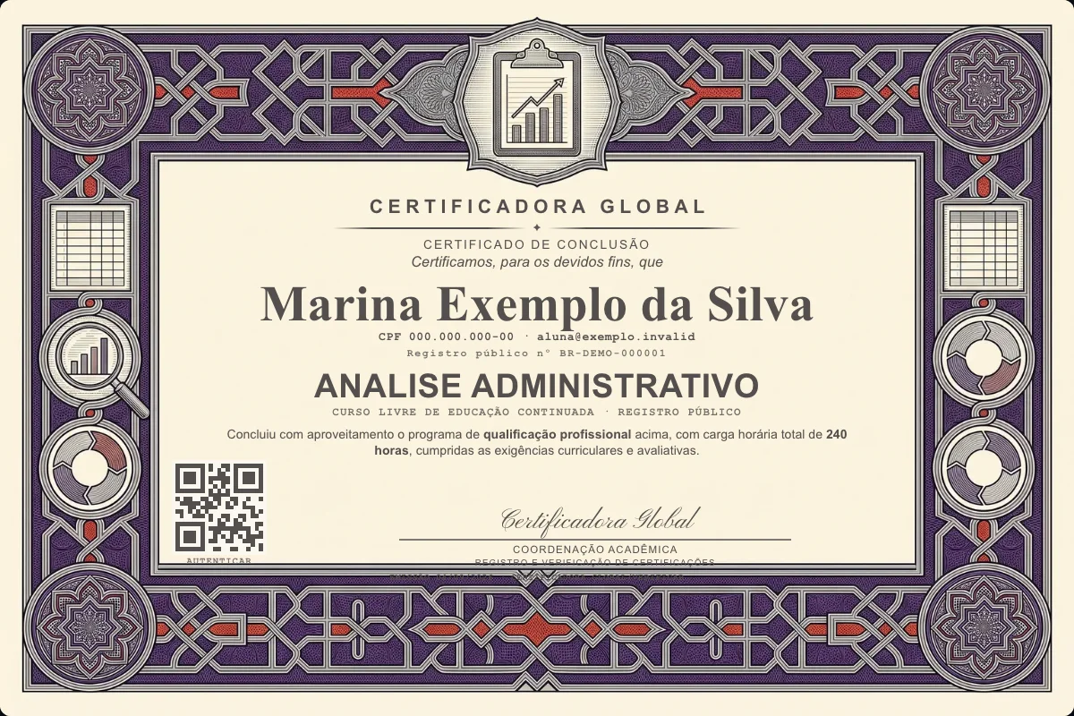 Capa do curso Analise Administrativo