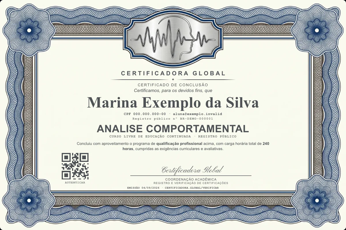 Capa do curso Analise Comportamental