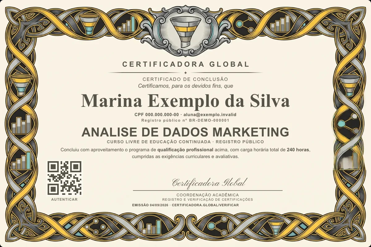 Capa do curso Analise de Dados Marketing
