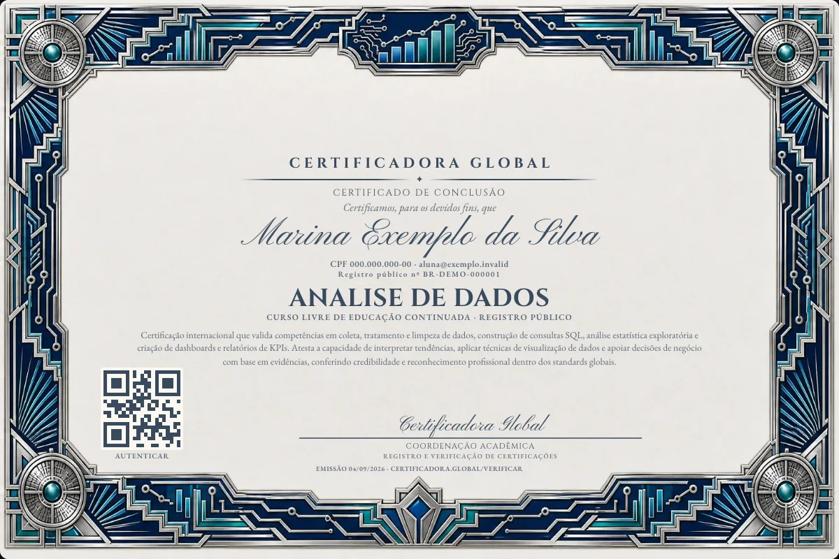 Capa do curso Analise de Dados