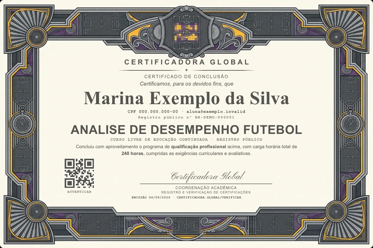 Capa do curso Analise de Desempenho Futebol