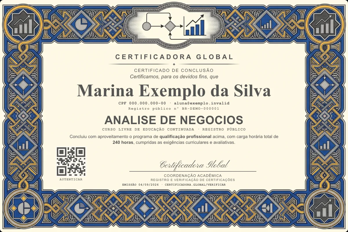 Capa do curso Analise de Negocios