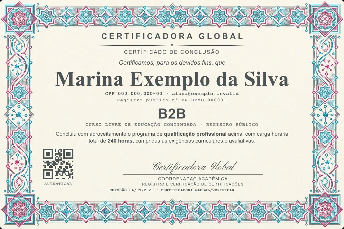 Capa do curso B2b