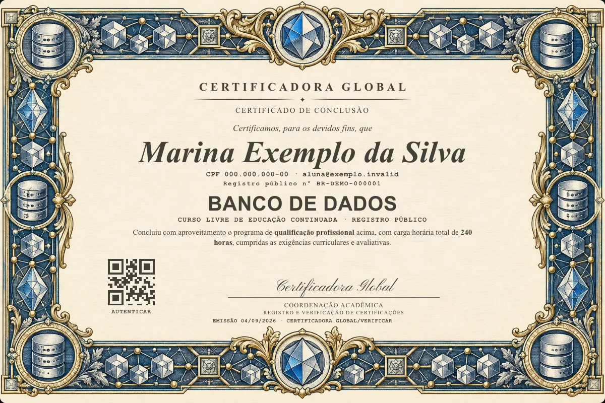 Capa do curso Banco de Dados