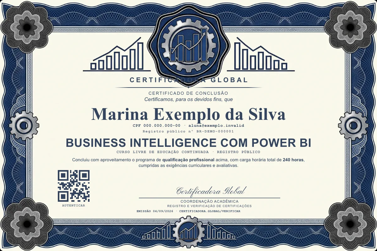 Capa do curso Business Intelligence com Power BI