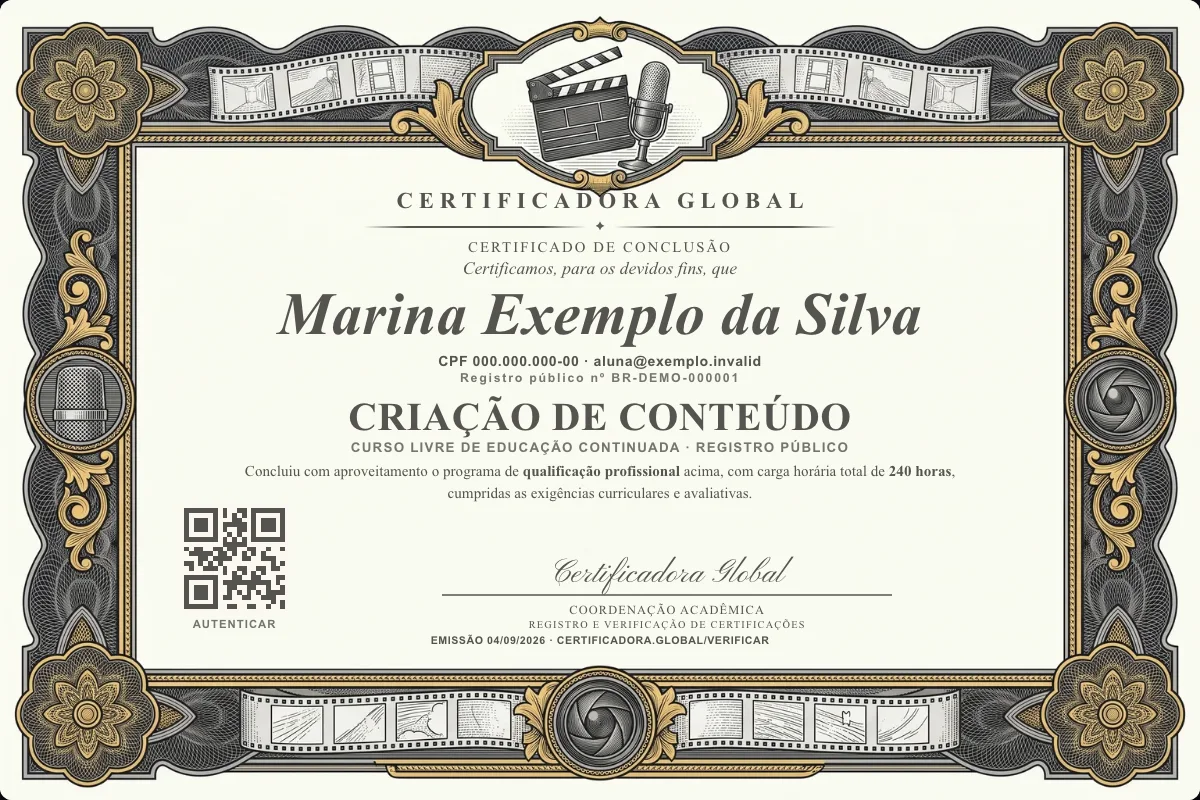 Capa do curso Criação de Conteúdo