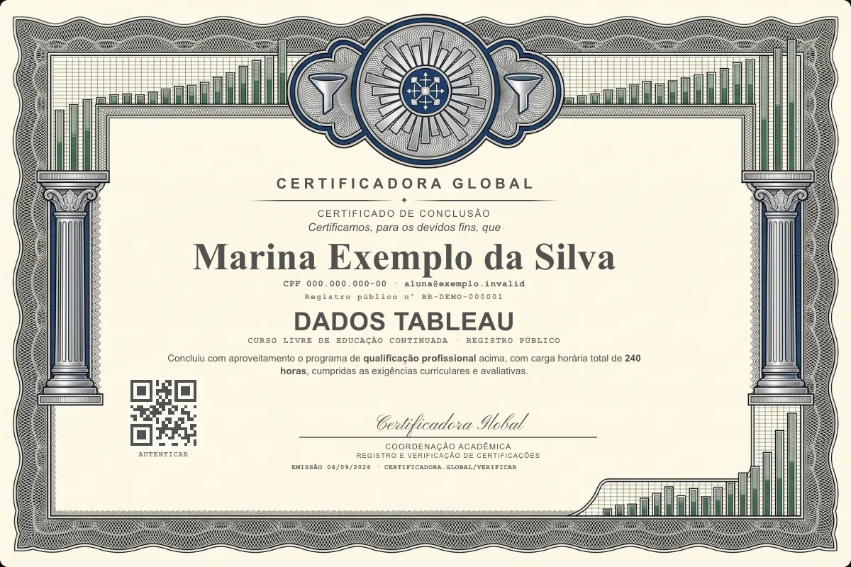 Capa do curso Dados Tableau