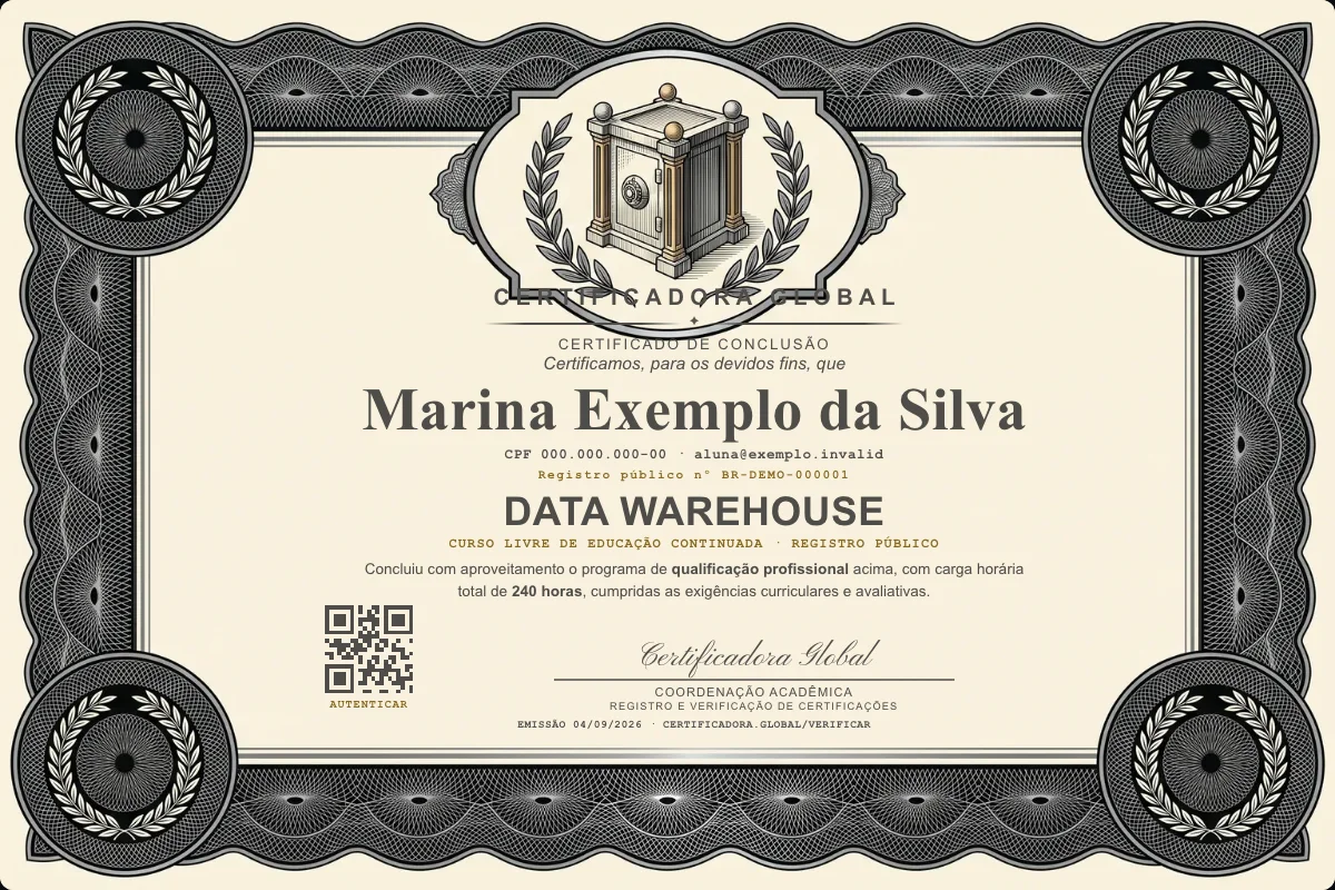 Capa do curso Data Warehouse