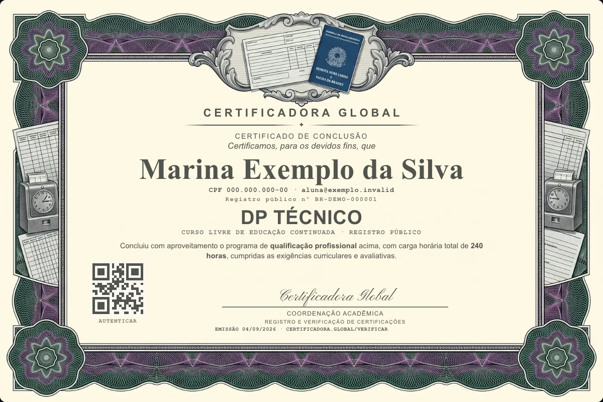 Capa do curso DP Técnico
