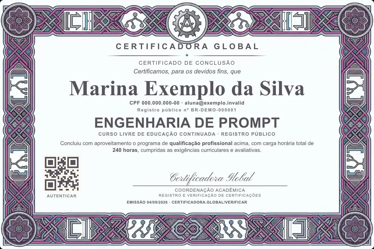Capa do curso Engenharia de Prompt