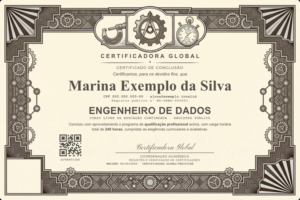 Capa do curso Engenheiro de Dados