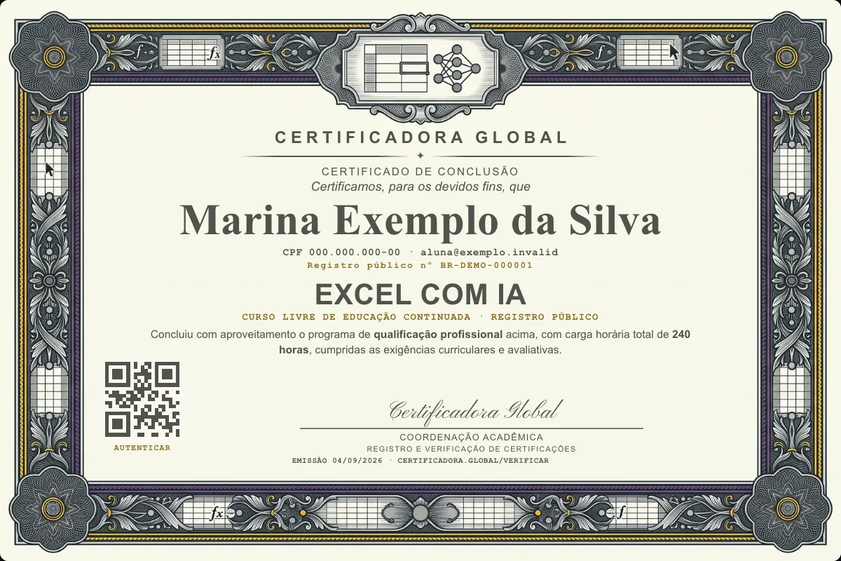 Capa do curso Excel com IA
