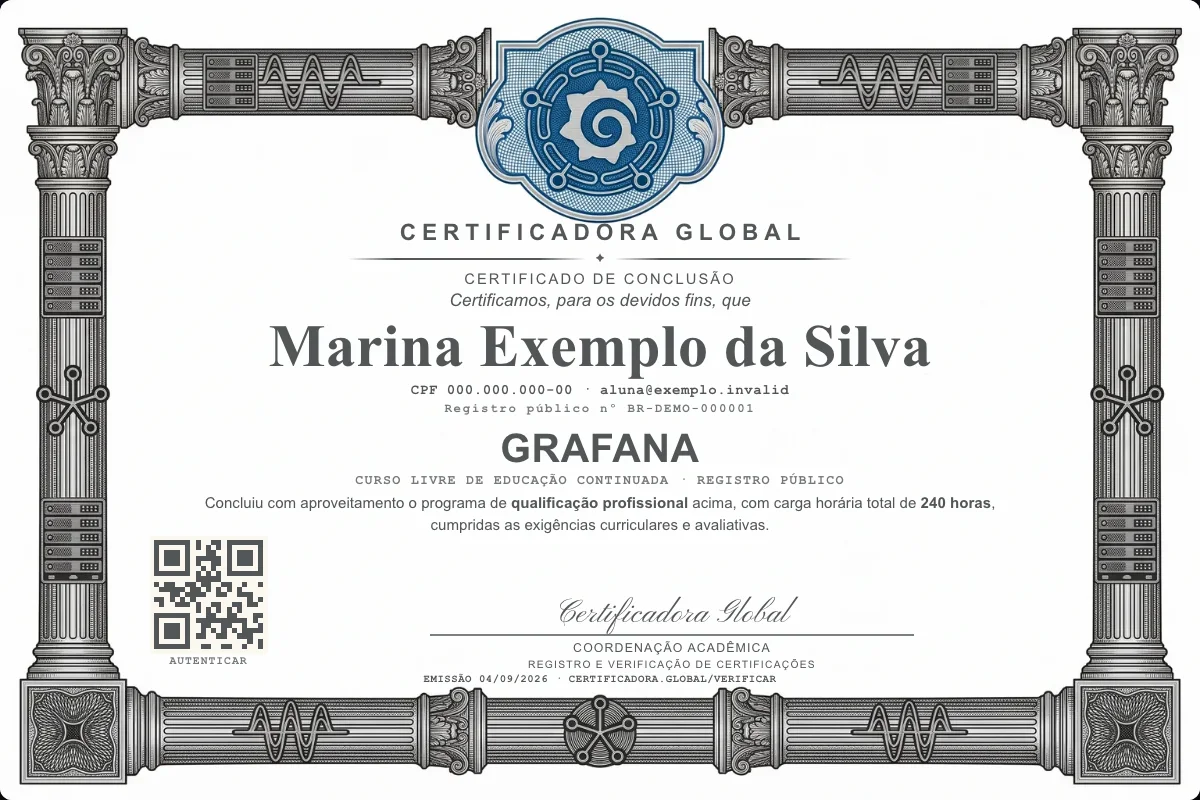 Capa do curso Grafana