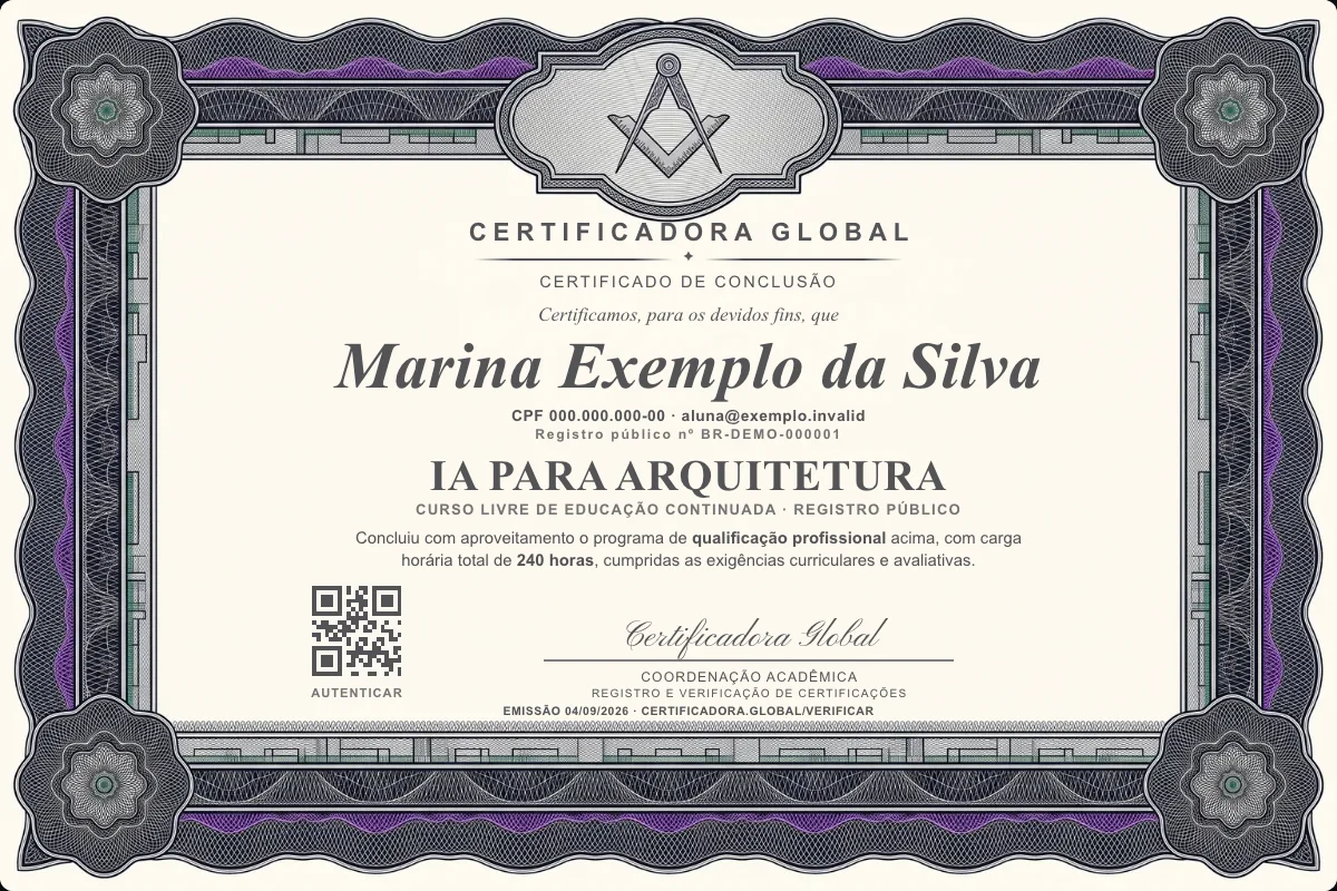 Capa do curso IA para Arquitetura
