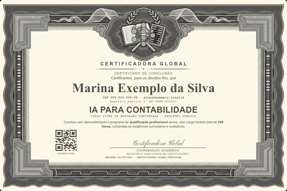 Capa do curso IA para Contabilidade