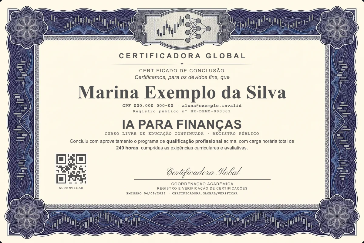 Capa do curso IA para Finanças