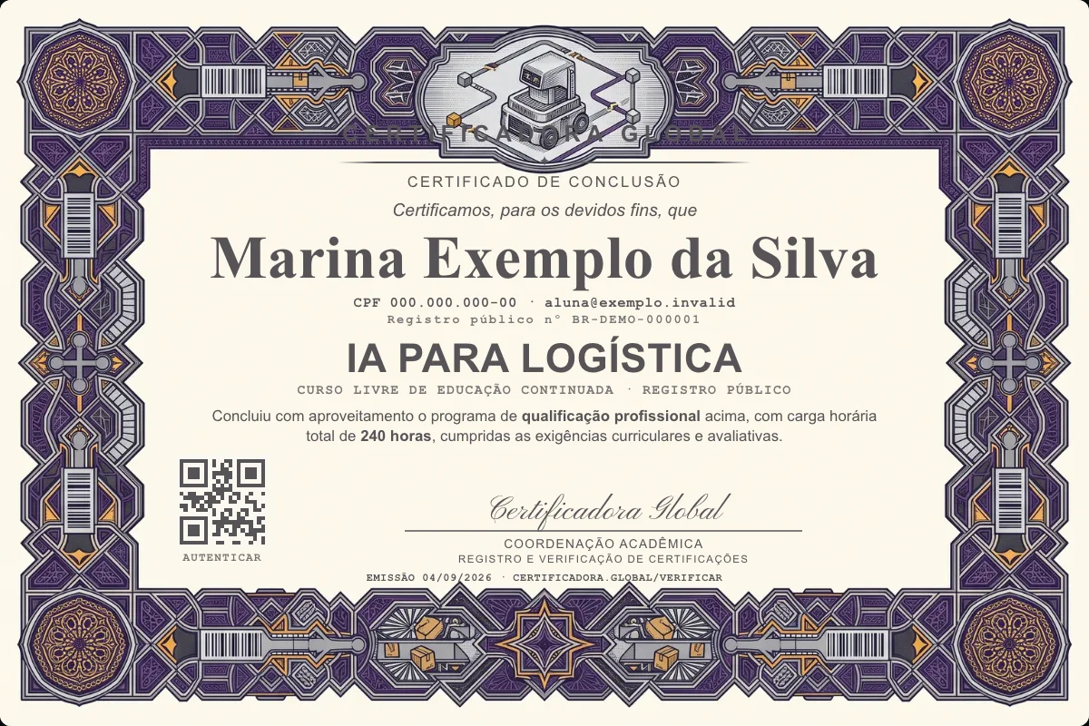 Capa do curso IA para Logística