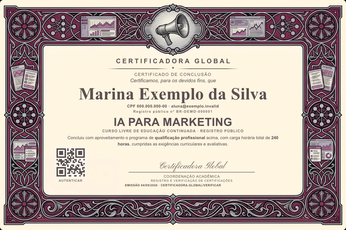 Capa do curso IA para Marketing