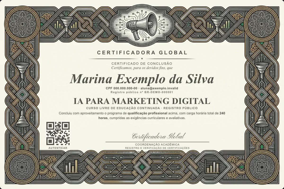 Capa do curso IA para Marketing Digital