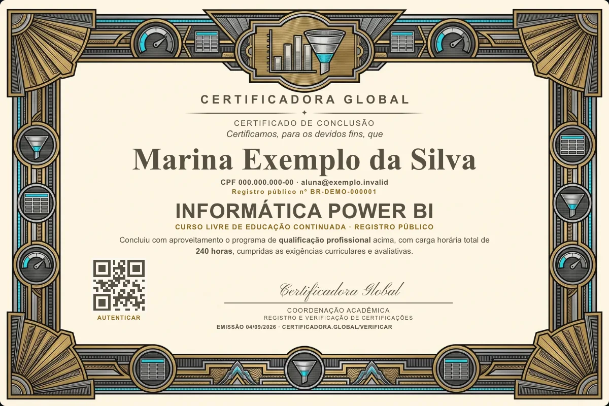 Capa do curso Informática Power BI