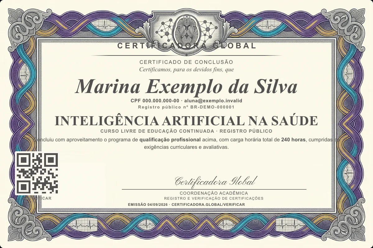 Capa do curso Inteligência Artificial na Saúde