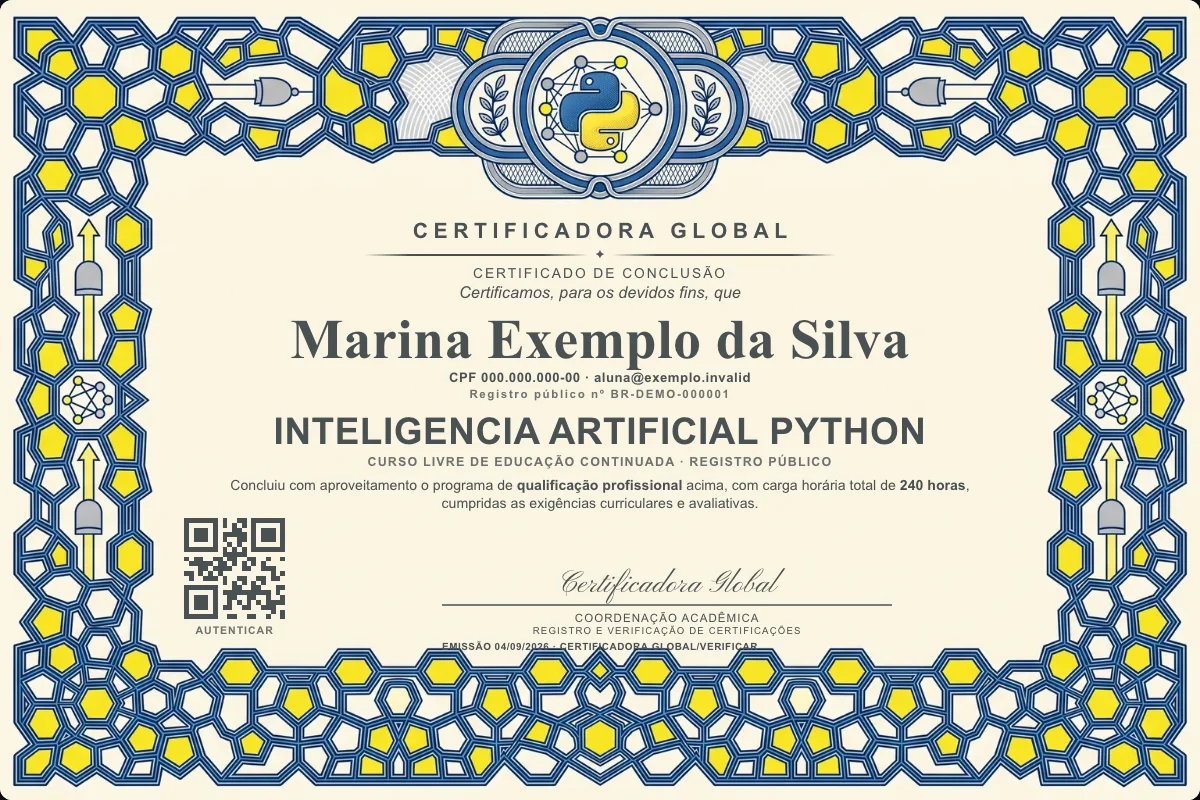 Capa do curso Inteligencia Artificial Python