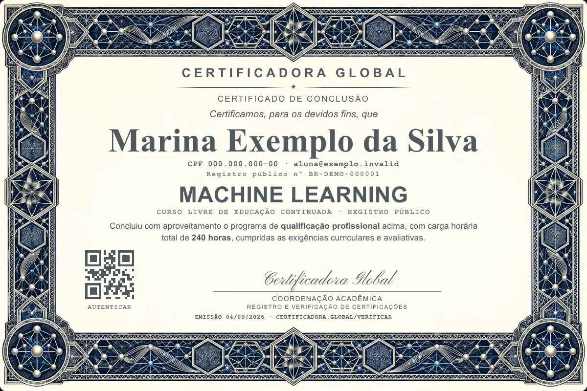 Capa do curso Machine Learning