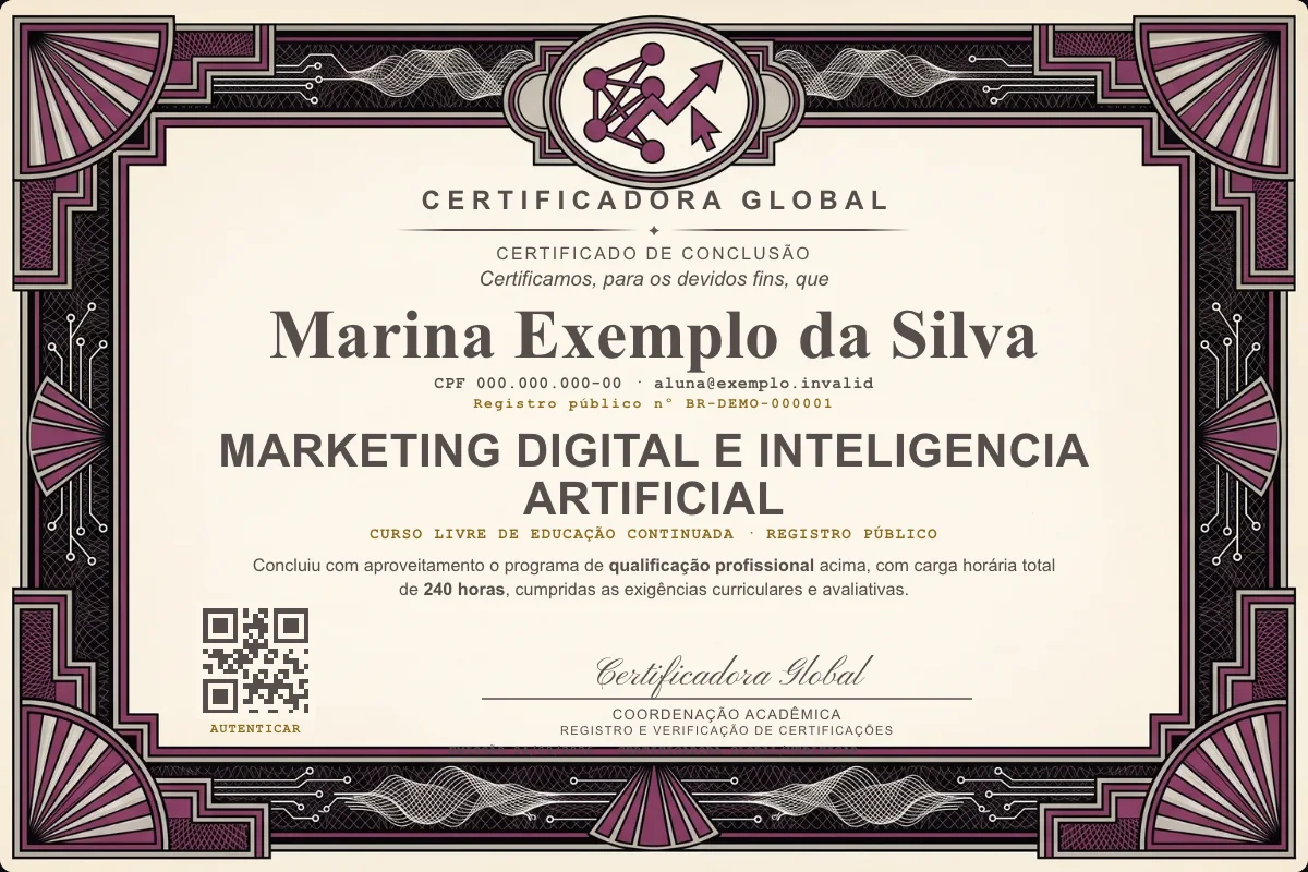 Capa do curso Marketing Digital e Inteligencia Artificial