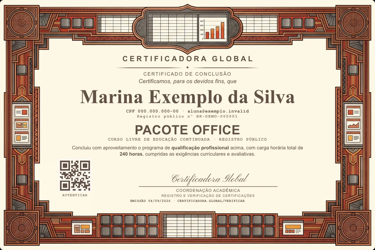 Capa do curso Pacote Office