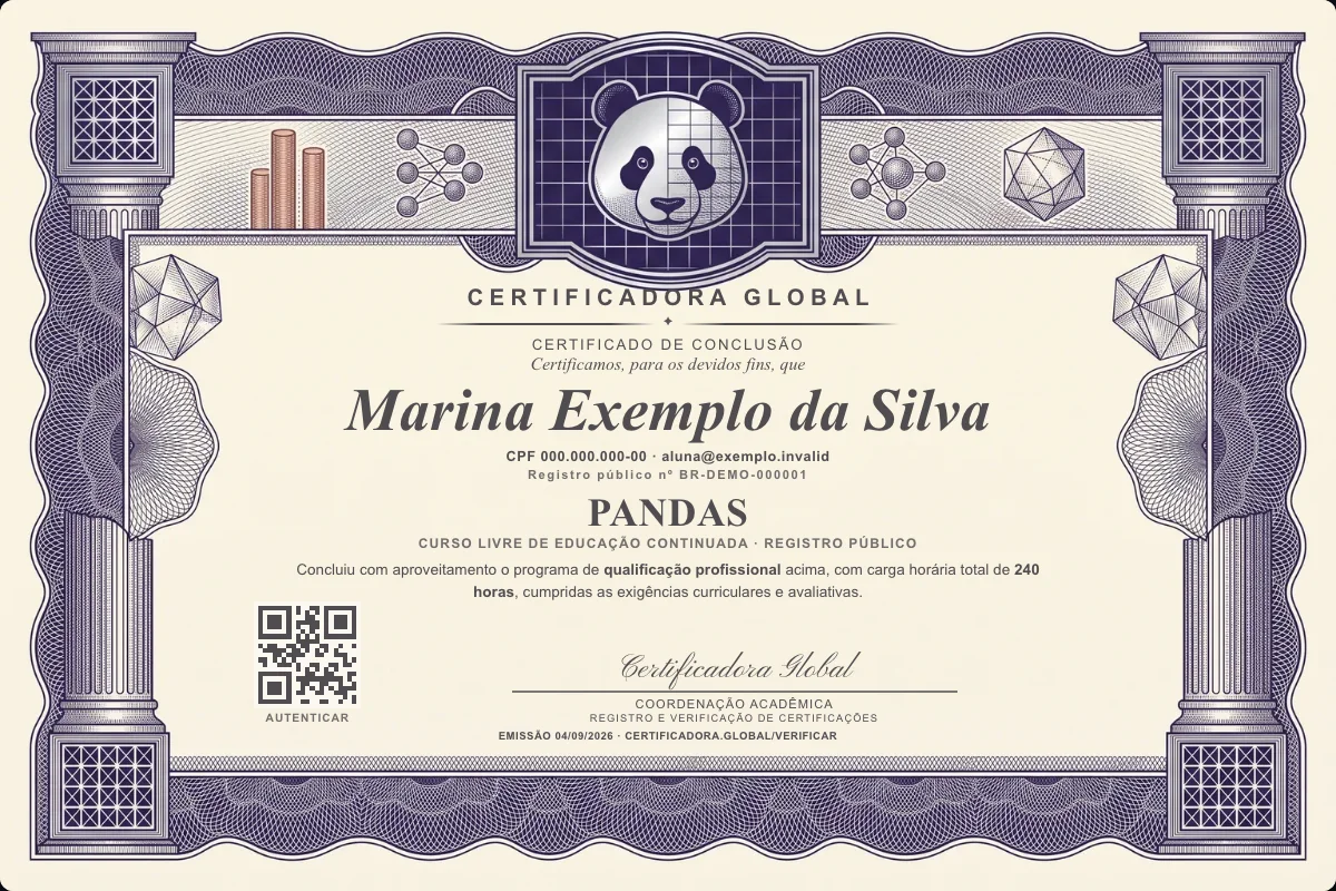 Capa do curso Pandas