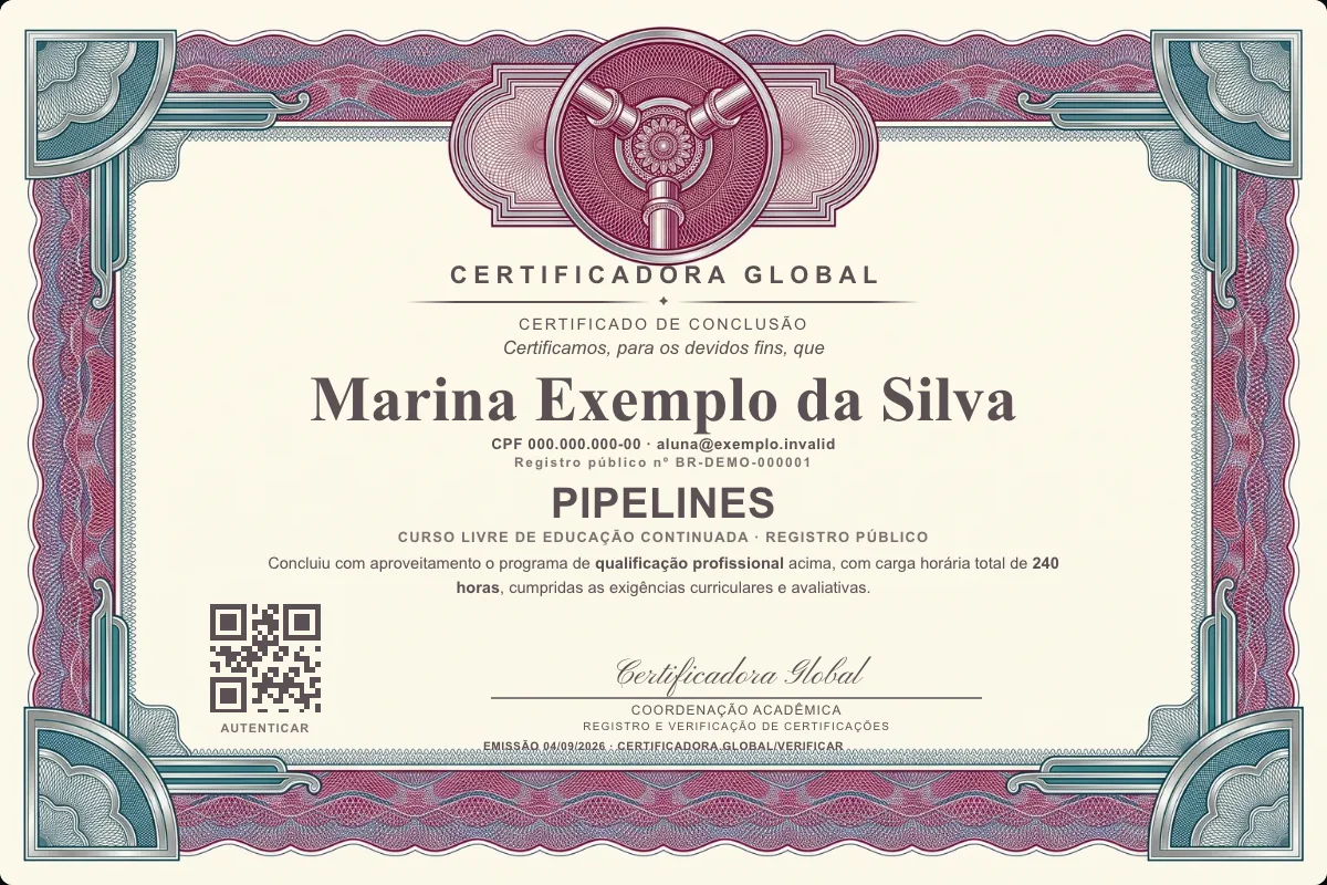 Capa do curso Pipelines