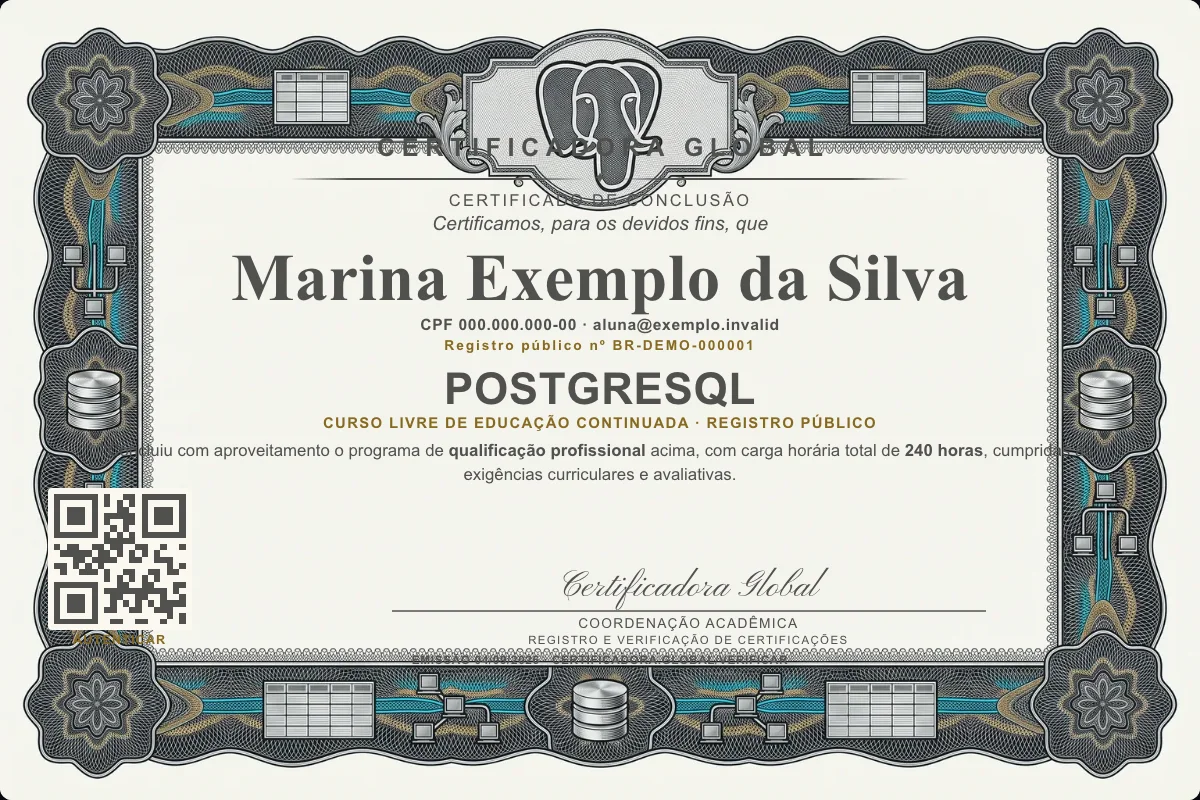 Capa do curso Postgresql