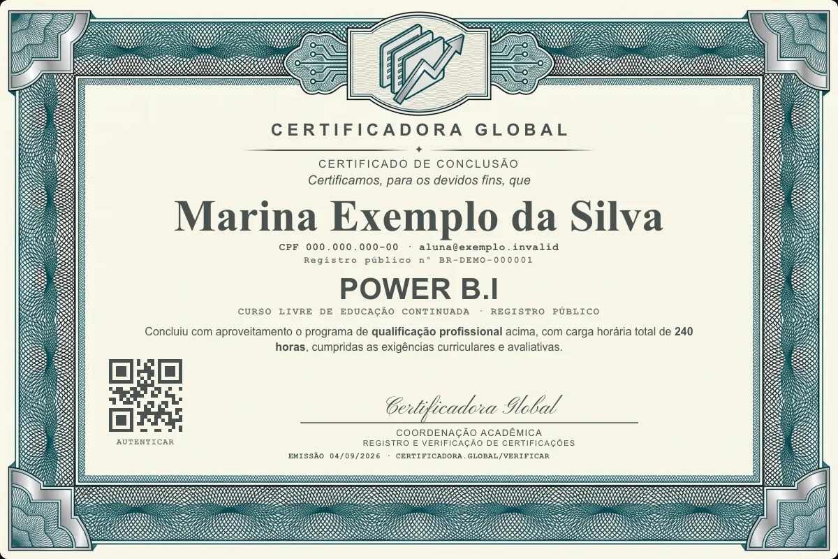 Capa do curso Power B.i