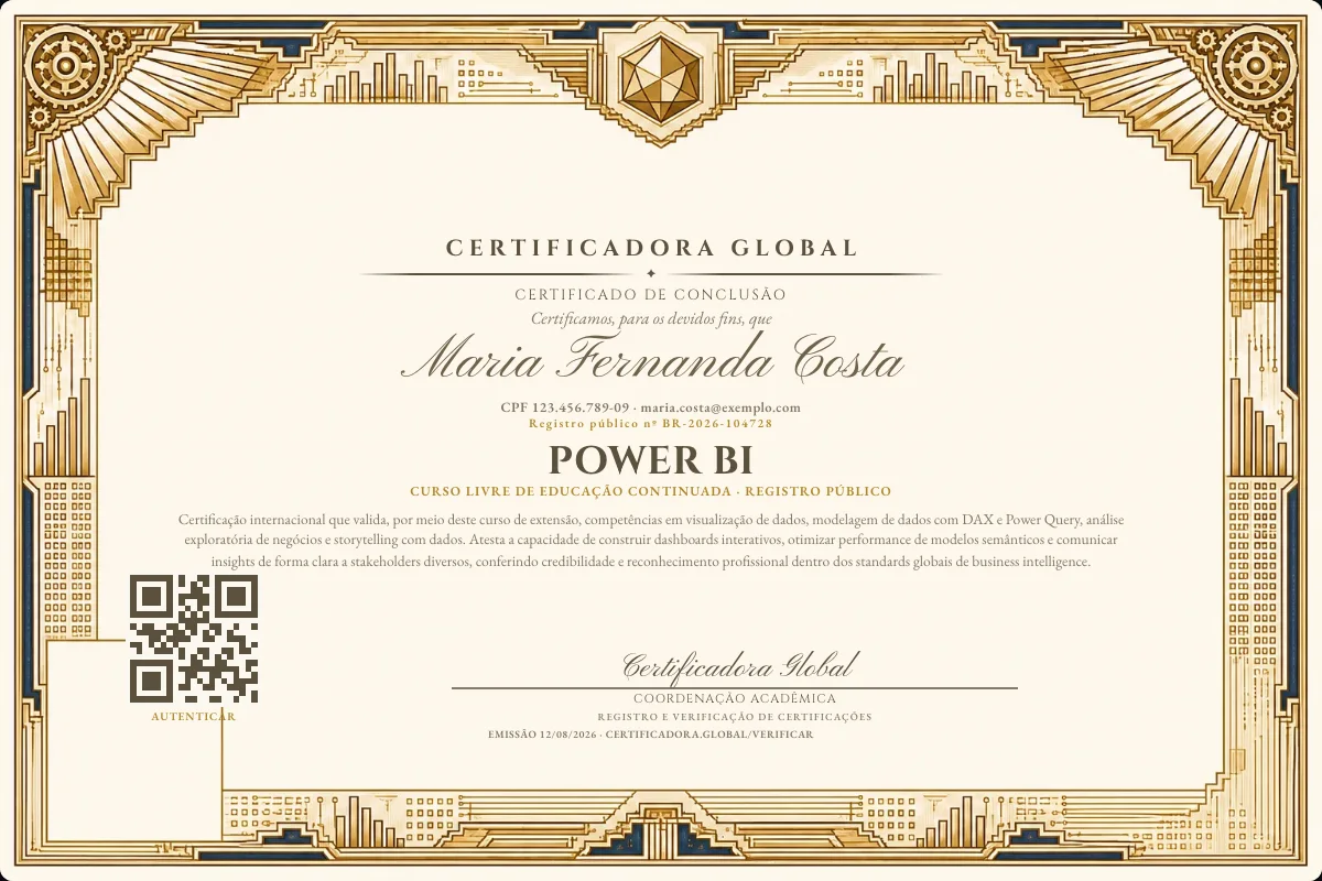 Capa do curso Power BI