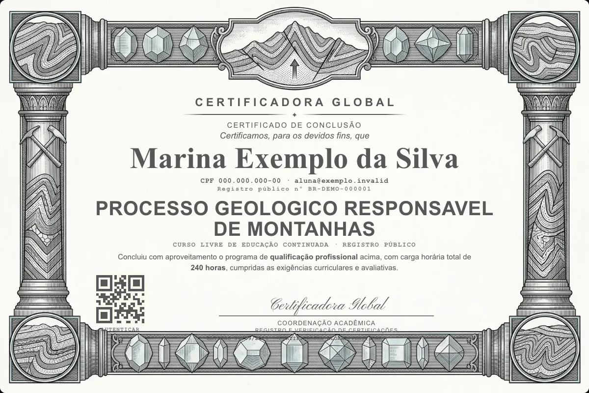 Capa do curso Processo Geologico Responsavel de Montanhas